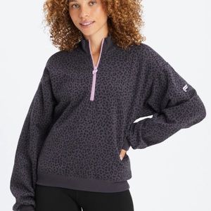 NWT Fabletics fleece sweatshirt pullover medium leopard